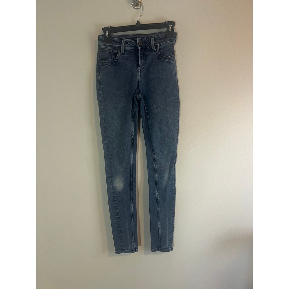 Prana Womens Skinny Jeans Medium Wash Blue Stretch Denim Size 2/26 Mid Rise